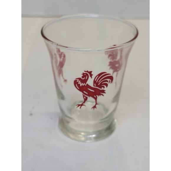 Vintage Libbey Red Rooster Oyster Fruit Cocktail Juice Glass MCM - Picture 4 of 4